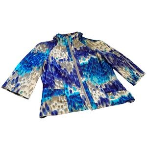 600 West Blue Printed Jacket